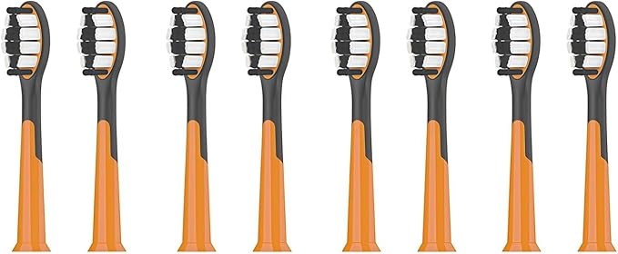 Replacement Toothbrush Heads Compatible with SUBORT S9 Brush Heads Sonic Electric Toothbrush Accessories(8 Black Brush Head)
