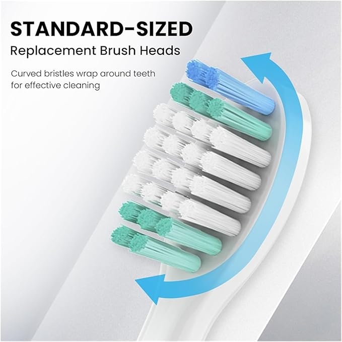12pcs Electric Toothbrush Replacement Heads Cleaning Brush Compatible for AquaSonic Black Series(White B)