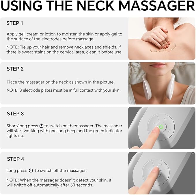 Vitality™ Magic Pro K1 Neck Massager with Heat Portable Cordless Travel Massager for Pain Relief Deep Tissue Vibration Promote Muscle Relaxation Home Use Upgraded 2026