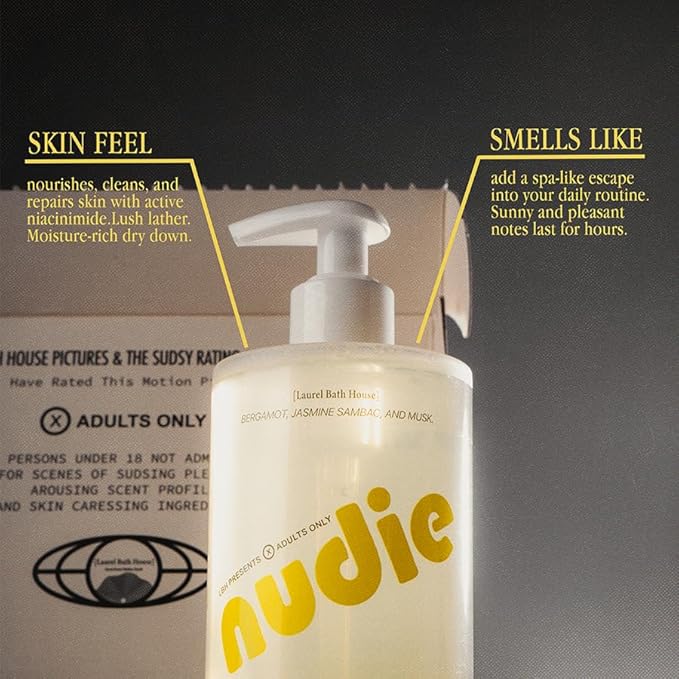 Nutrient-Rich Body Wash | Cleanse Nourish &amp Strengthen Skin with Niacinamide | Free From Parabens Sulfates &amp Phthalates (350 ml NUDIE) (Medium Nudie)