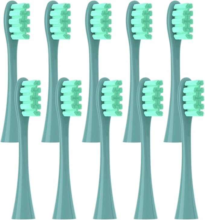 Replacement HeadsCompatible for Oclean Flow/X/X PRO/ Z1/ F1/ One/Air 2 /SE Brush Soft Sonic Toothbrush Vacuum(10 Green)