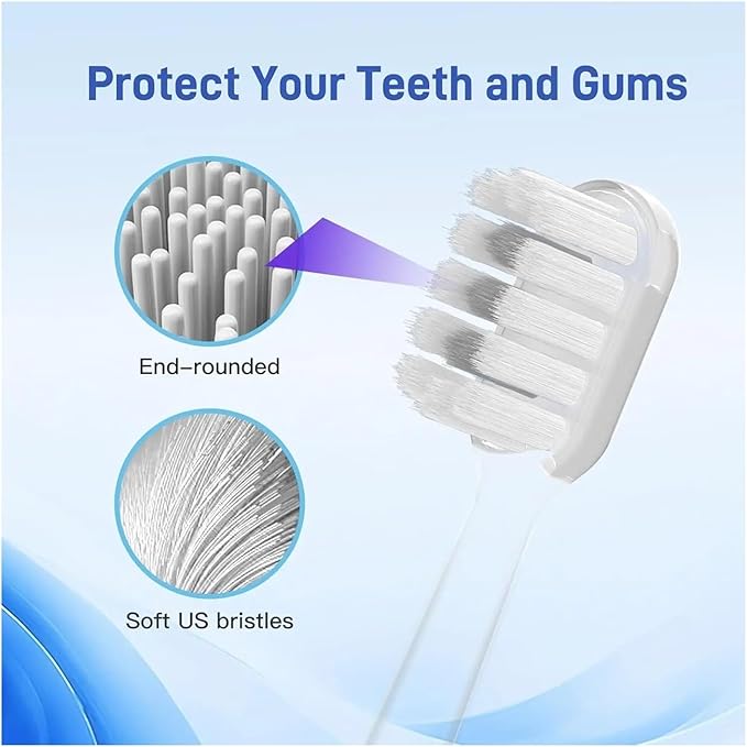 10 Pcs/Pack Replacement Toothbrush Heads Compatible for Laifen Wave Electric for Sensitive Gum Care Transparent