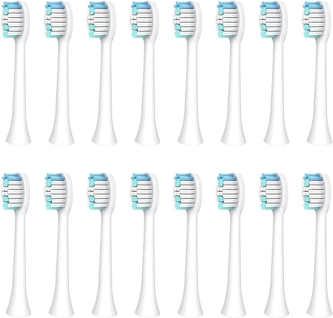 16pcs Electric Toothbrush HeadsCompatible for S100 S200 S600 S700 S800 S900 S710 S820 S910 DG-YS11 X100(White 16pcs)