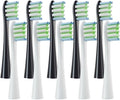 for One/ Air2 /SE/X/X PRO/ Z1/ F1 Electric Toothbrush Head 10 Pcs Replaceable Brush with Independent Package(5 White 5 Black)