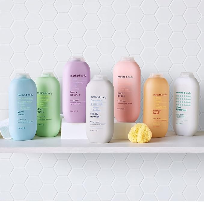 Bundle of Method Simply Nourish Body Wash 18 oz (Pack of 1) + Method Coco Twist Body Lotion 14 oz (Pack of 1)