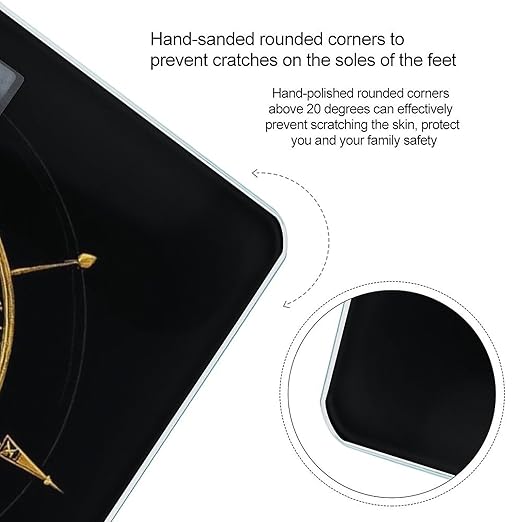 Men's Smart Scale for Body Weight Digital Bathroom Weighing Scale Automatic Switch Energy Saving Scale Ancient Viking Vegvisir Art Wind Rose Magic Navigation Gold Compass