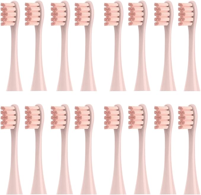 16pcs Replacement Brush HeadsCompatible for X/Pro/ Z1/ SE F1 One PW01/03/05/07/09 P5 Electric Toothbrush(16 Pink)