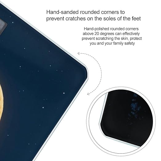 Full Moon Weight ScaleClear LED Display Bathroom Digital Weighing ScaleTempered Glass Digital Bathroom Scale for Body Weight Capacity Up to 400 Lbs