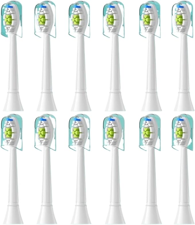 4/8/12/16pcs Replacement Toothbrush Heads Compatible for Philips Sonicare Soft Electric Brush Head 4100 6500 6100 7500 5(12pcs White)