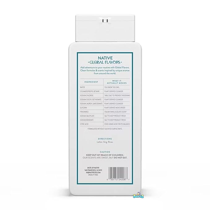 Native - Passport Limited Edition Global Flavors Sulfate-Free Body Wash - Italian Vanilla Gelato - 18 fl oz - Pack Of 02