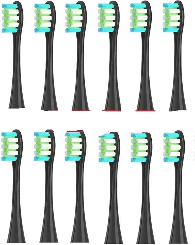 8/12/16Pcs Electric Toothbrush Replacement Brush HeadsCompatible for Oclean X/One/Air 2/ SE/X PRO/ Z1/ F1(12 Pcs Black)