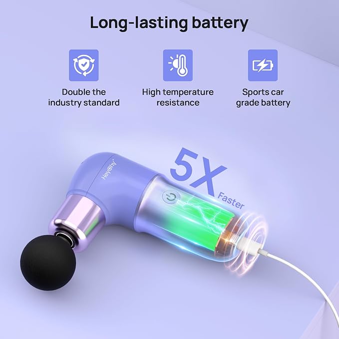 Super Mini Massage Gun Deep Tissues Percussion Muscle Massager Compact Sports Travel Massage Gun Portable Massager Gun for her him Purple
