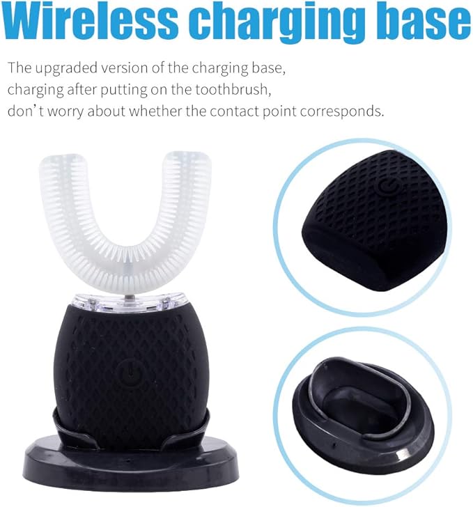 Ultrasonic Toothbrush for Adult Automatic Toothbrush 30'' Automatic Timer Wireless Charging Washable Travel Home Dual-use