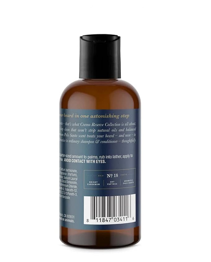 Cremo Palo Santo Beard Wash &amp Softener and Body Wash for Men Bundle 6 Fluid Ounces and 16 Fluid Ounces