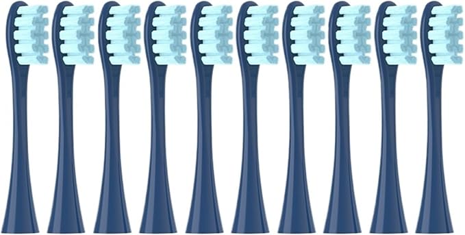 Replacement Brush Heads Compatible for Oclean Flow/X/X PRO/F1/ One/Air 2 Sonic Electric Toothbrush Blue Green Soft Bristle Nozzles(10 Blue)