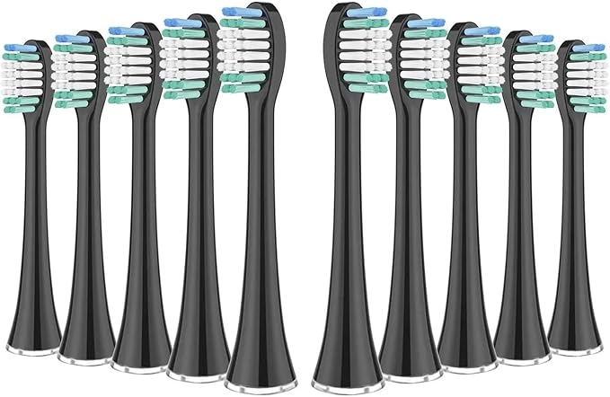 16pcs Replacement Toothbrush Heads Compatible for AquaSonic Black Series/Series Pro/Vibe Bristle Nozzle(16PCS Black)