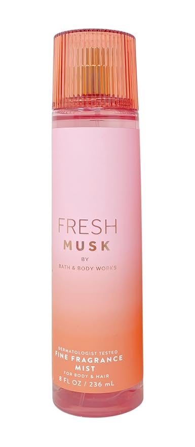 Bath &amp Body Works Fresh Musk Fine Fragrance Mist and Body Wash with a Himalayan Salts Springs Bar Soap