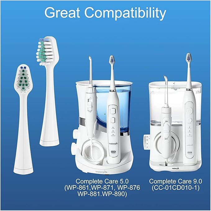 Replacement Toothbrush Heads for Waterpik Complete Care 9.0 (CC-01) and 5. (WP-862) Electric Replacements(5 PCS WT)