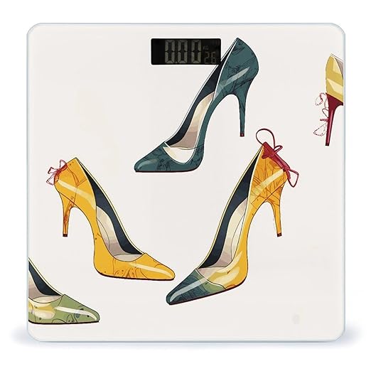 High Heel Shoes Weight Scale Digital Electronic Scales Bathroom Scale Larg LCD Backlight Display High Precisio MeasurementsTempered Glass