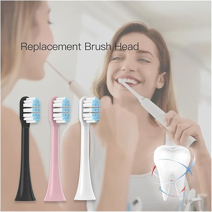 10PCS Replacement Toothbrushes Head Compatible for SOOCAS X3/X3 Pro/X1/V1/V2/D3/X3U/X5 Soft Sonic Electric Brush Clean Nozzles(10Pink)