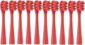 10PCS Replacement Brush Heads Compatible for Y1S/Y4/U1/U2/U3/P1/P4 Soft Toothbrush Clean Nozzles(10PureRed)