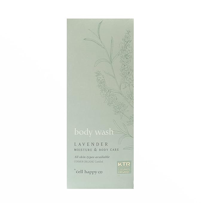 cell happy co Lavender Body Wash COSMOS organic certifed Organic French Lavender Flower Water and Oil 5 kinds of herbal extract Sensitive &amp Trouble skin (10.1 floz)