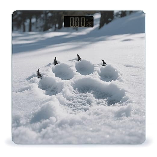 Bear Paw Print Scale for Body Weight Sturdy Tempered Glass Weighing Scales with LCD Display Accurate Digital Bathroom Scale Convenient Body Fat Smart Scales Easy Read