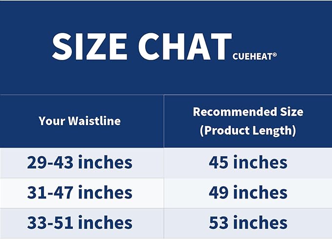 CUEHEAT Heated Waist Belt Cordless Heating Pad for Low Back Electrical Heating and Massage Rechargeable Battery Powered (Black 53 inches)