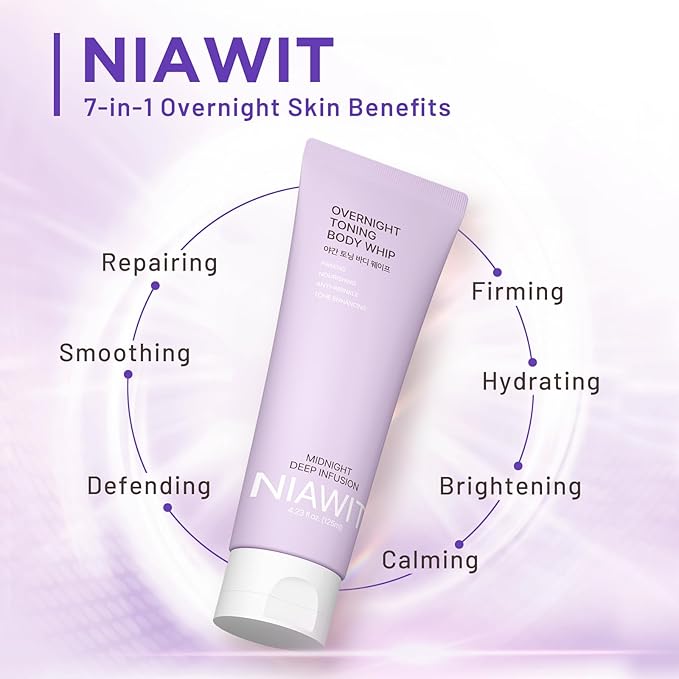 Overnight Toning Body Whip – For Loose Crepey Skin on Arms Thighs &amp Belly | Firming Moisturizing &amp Anti-Wrinkle Night Cream to Improve Tone While You Sleep All Skin Types