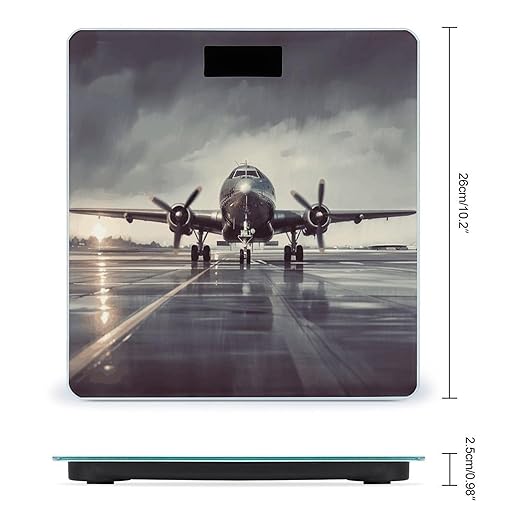 Airplane Art Scale for Body Weight Highly Accurate Digital Bathroom Body Scale Digital Bathroom Scales for People Anti-Slip Large LCD Display Smart Scales