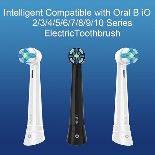 10 Pack Smart Cleaning Replacement Heads Compatible with Oral B iO 2 3 4 5 6 7 8 9 10 Series Electric Toothbrush Brush Heads Compatible with Oral B iO Electric Handles (White)