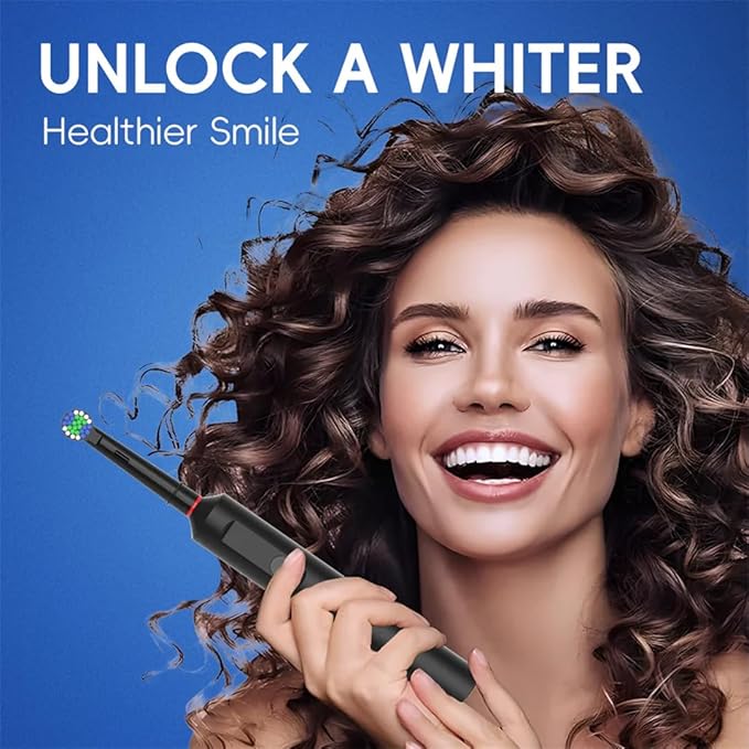 360 Rotating Toothbrush (Six Brush HeadsGreen)