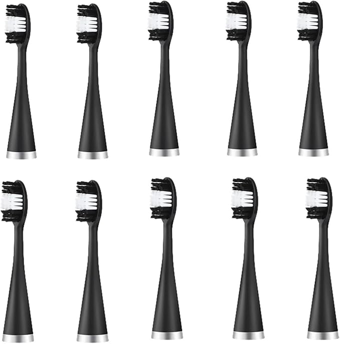 10pcs/lot Toothbrush Replacement Heads for Teeth Tartar Device Electric Tooth Brush Replace Smart(Black-10pcs)