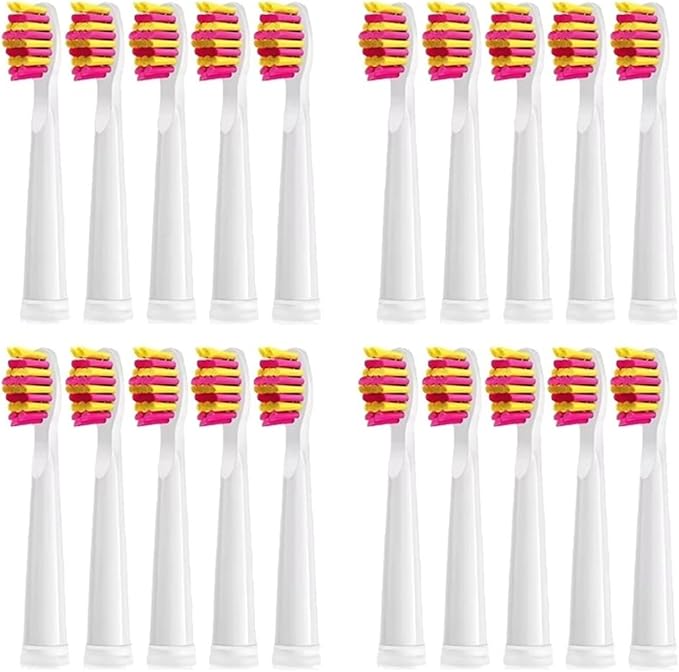 Replacement Electric Toothbrush Head Bristle Brush Refill Compatible for Fairywill Refills FW-D1/FW-D3/FW-D7(20 PCS PK)