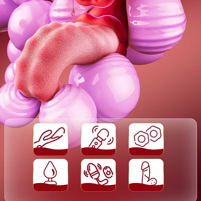 Dual Stimulation Adult for Women 10 Frequency Thrusting Stimulation Modes with Strong Suction Cup for Hands Free Play Automatic Electric Machine Tool for Women Pleasure (Red1)