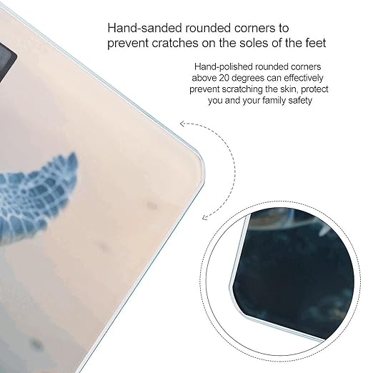 Blue Sea Turtle Weight Scale Cute Bathroom Scale for Body Highly Accurate Digital Weighing Machine for People Compact LCD Display Scales with Sturdy Toughened Glass Scales