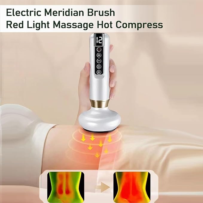 Intelligent Handheld Massage Tool for Anti - Cellulite Electric Cupping Device with 12 Suction Modes. This Fat Remover Massager is suitable for Arms Legs Back and can be Used at Home. (white)