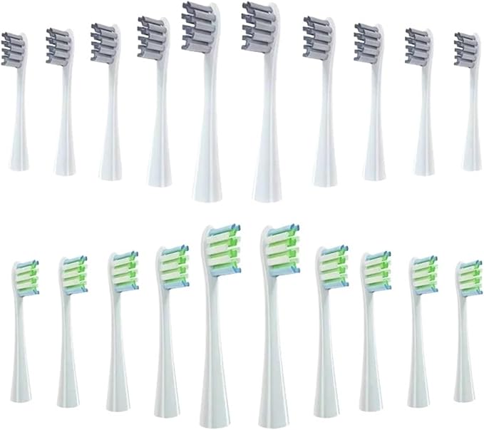 Brush Head ReplacementCompatible for Electric Toothbrush Soft Bristle X/X PRO/ Z1 Brushes Replaceable(10 Grey 10 White)