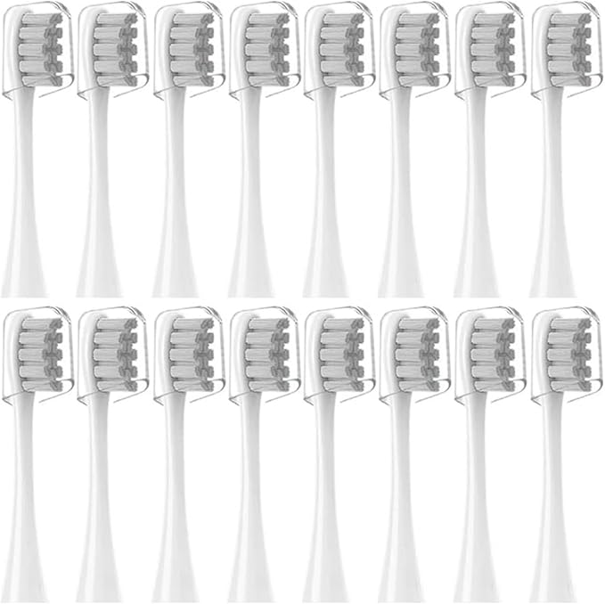 16pcs Replacement Brush HeadsCompatible for Oclean Sonic X/Pro/ Z1/ SE F1 One PW01/03/05/07/09 P5 Electric Toothbrush(16 White and Black)