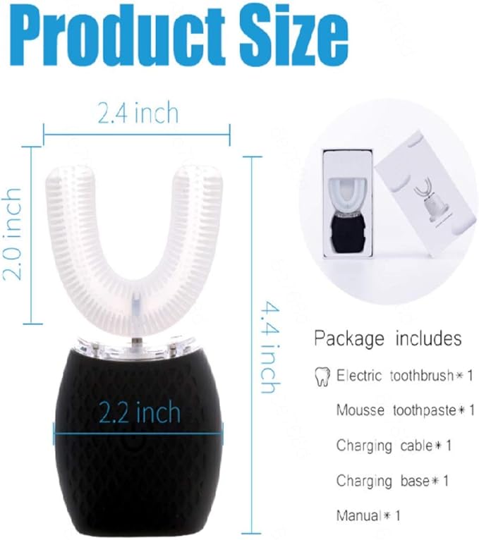 VIDECOR 360 Degrees Intelligent u-Shaped ultrasonic Automatic Sonic Electric Teeth whitening Toothbrush