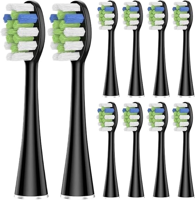 5 Pcs/10 Pcs Replacement Brush Heads Compatible for Electric Toothbrush(10 pcs BK)