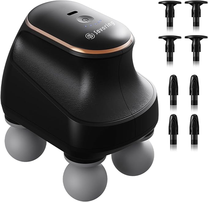 4 Head Massage Gun Deep Tissue Mini Percussion Muscle Massage Gun for Pain Relief Portable Electric Muscle Massager with 5 Speeds 3 Attachments USB Rechargeable - Ideal Gift for Men &amp Women