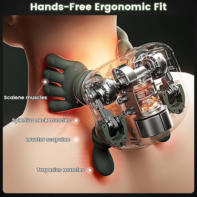 Shiatsu Neck Massager with Heat 4D Kneading &amp Deep Tissue Massage for Neck and Back Portable Wireless Massager for Shoulder Pain Relief at Home Office and Car