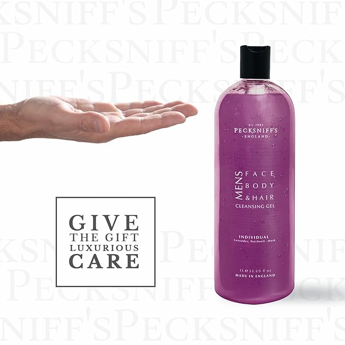 Pecksniff's Men's Luxurious Moisturizing Bath &amp Shower Gel | Luxury Shower with Earthy Aroma | Body Wash Men | Invigorating Individual Scent 1L