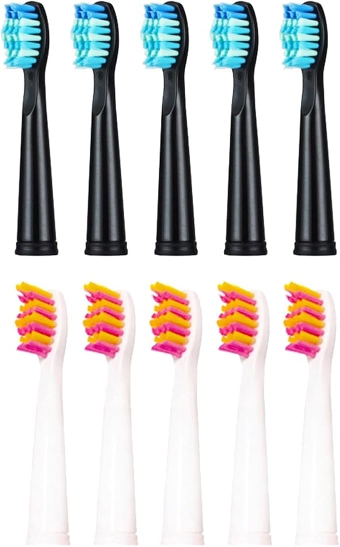Brush Head Electric Toothbrush Heads ReplaceableCompatible for SG-507B/908/909/917/610/659/719/910/575/551/548(5pcsblack5pcspink)