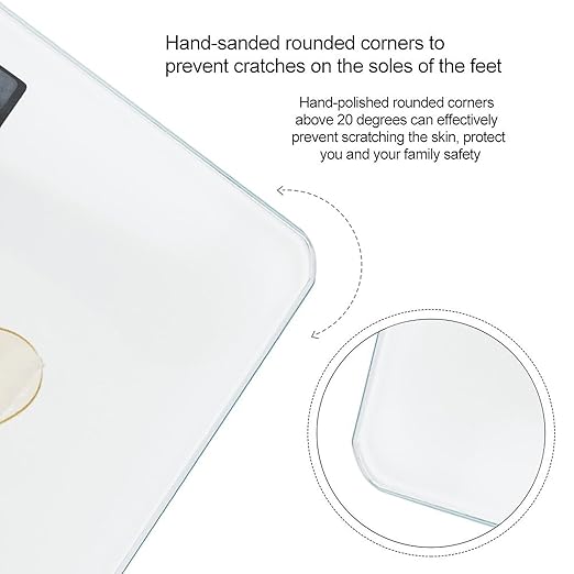 Honey Bee Weight Scale Digital Electronic Scales Bathroom Scale Larg LCD Backlight Display High Precisio MeasurementsTempered Glass