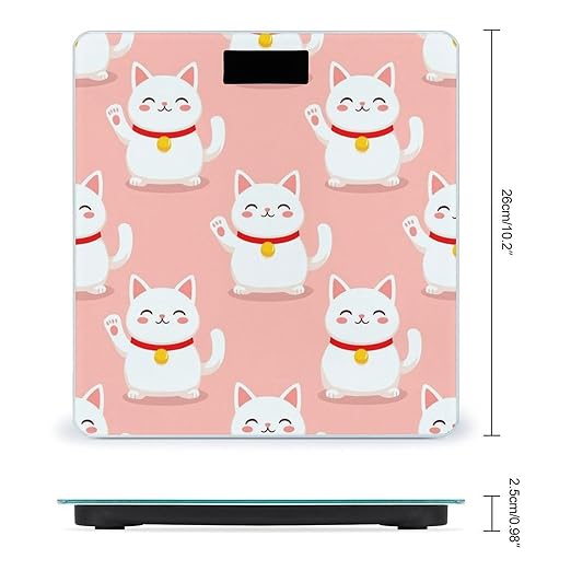 Smart Scale for Body Weight Automatic Switch Digital Bathroom Weighing Scale Japan Lucky Cat Funny Fat Cats Pink