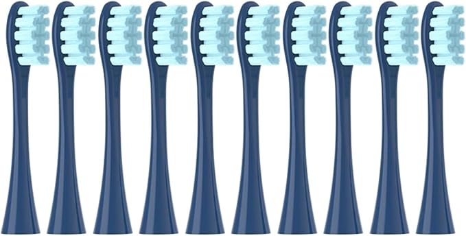 Replacement Brush Heads for Compatible Oclean Flow/X/X PRO/F1/ One/Air 2 Sonic Electric Toothbrush Blue Green Soft Bristle Nozzles(10 Blue)