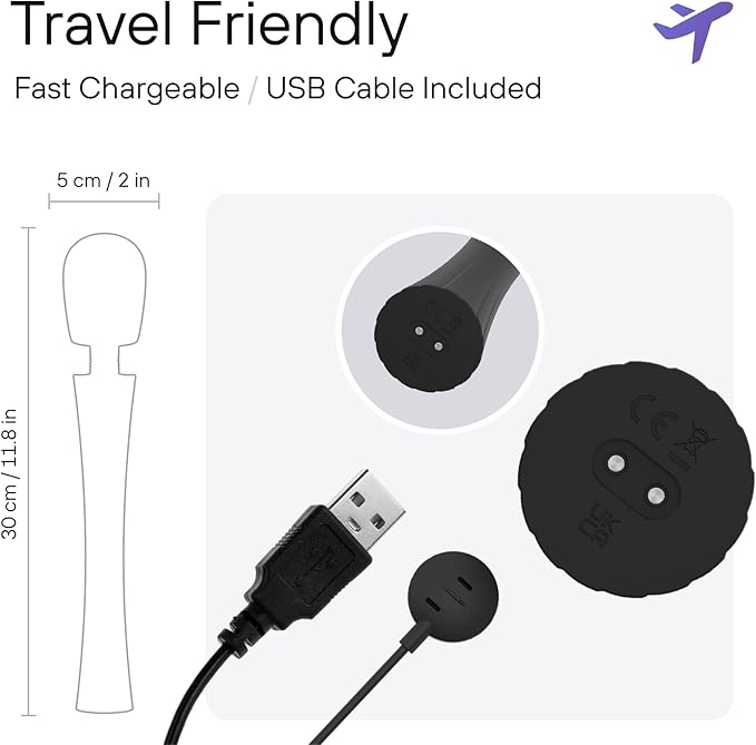 bed geek Cordless Wand Massager – Super Powerful Handheld Massage with 20 Speeds &amp 8 Patterns Soft Silicone Head Quiet Motor LED Display Body-Safe &amp Waterproof Black &amp Rose Gold