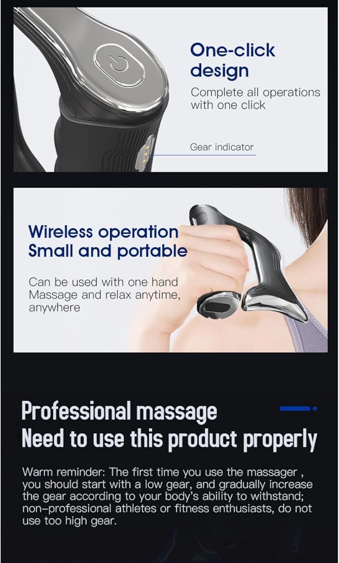New Electric Fascia Knife Household Fascia Scraping Knife Micro-Current Muscle Relaxation Massager Heating Massager Electric Massager Medical Scraping Knife (Black)